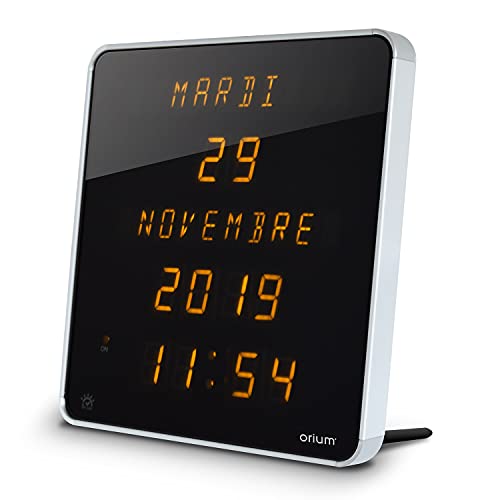 Orium 11101 Wanduhr, Motiv Epheméris, DST, Aluminium, 28 x 2,5 x 28 cm, Gelb von Orium