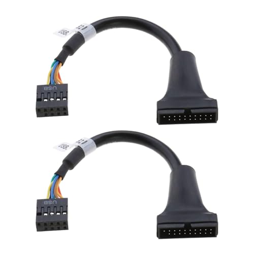 Orivin 2 Stück USB 3.0 20-poliger Motherboard-Stecker Auf 9-polige Buchse, Kabeladapter, Kompatibel Mit USB 2.0-Motherboards, Kupfer-PVC Orivin 2 Stück USB 3.0 20-poliger Motherboard-Stecker Auf 9-polige Buchse, Kabeladapter, Kompatibel Mit USB 2.0-Motherboards, Kupfer-PVC von Orivin