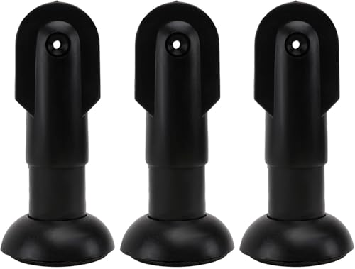 Orivin Stützfüße für Toilettentrennwände, 10 cm hoch, verdickt, 150 x 68 mm, schwarzer Kunststoff, kompatibel mit 12–18 mm Holzplatten, 3 Stück von Orivin