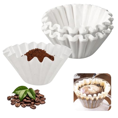 100 Stück Korbfilter Kaffeefilter, 110/250mm Kaffeefilter Papier Universelle Korbfiltertüten für 8-12 Tassen Kaffee, Korbfilterpapier für Selbstgemachten Kaffee zu Hause, In Cafés, Büros (Weiß) von Orixo