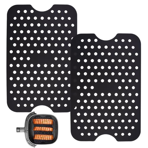 2 Stück Silikon Air Fryer Liners, 13 x 20 cm Gelochtes Silikon Backpapier Silikonmatte Airfryer Liner Wiederverwendbare, Airfryer Paper Wasserdicht ölfest, für Heißluftfritteuse Ofen 2 Stück Silikon Air Fryer Liners, 13 x 20 cm Gelochtes Silikon Backpapier Silikonmatte Airfryer Liner Wiederverwendbare, Airfryer Paper Wasserdicht ölfest, für Heißluftfritteuse Ofen von Orixo