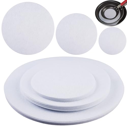 24 Stück Pfannenschutz Stapelschutz, Runde Pfannenschoner Filz, Filz Tellerteiler, Topfschoner Stapelschutz, Geschirrtrenner Schutz, Für Geschirr Küche Pfannen, Töpfe Und Schüsseln, 3 Größen (Grau) von Orixo