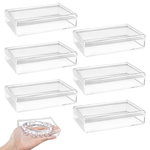 Orixo 6 Stück Acryl-Aufbewahrungsboxen mit Deckel 11x7x2.5cm, Acrylbox mit Deckel Transparent, Rechteckige Acryl-Displaybox, Durchsichtige Boxen Klein, für Hochzeit, Party, Schmuck Orixo 6 Stück Acryl-Aufbewahrungsboxen mit Deckel 11x7x2.5cm, Acrylbox mit Deckel Transparent, Rechteckige Acryl-Displaybox, Durchsichtige Boxen Klein, für Hochzeit, Party, Schmuck von Orixo
