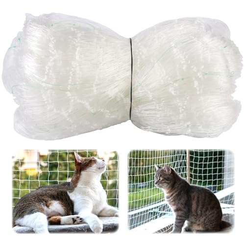 Orixo Katzennetz Transparent, 5 x 5 m Katzennetz Ohne Bohren, Katzen Netz, Netz Balkon Katze, Katzenschutznetz, Balkonnetz Für Katzen, für Fenster, Oberlichter, Terrasse, Treppen (2,5cm Maschengröße) von Orixo