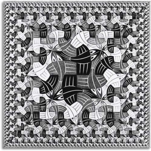 Orjdjz Wxkbl Berühmtes M.C. Escher Poster《Quadratische Grenze》Wandkunst M.C. Escher Drucke M.C. Escher Malerei Leinwand für Zuhause Wandkunst Dekor Bild 40x40cm Kein Rahmen von Orjdjz Wxkbl