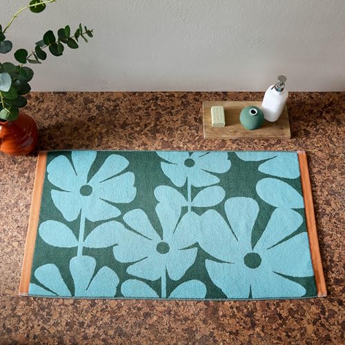 Orla Kiely Badvorleger, Wildblumen-Blaue Lagune, 50 x 90 cm von Orla Kiely