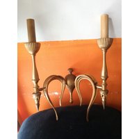 Filc Milano Wandlampenpaar Aus Vergoldetem Messing F.i.l.c, Hergestellt in Italien Der 1960Er Jahre von OrlerVintage