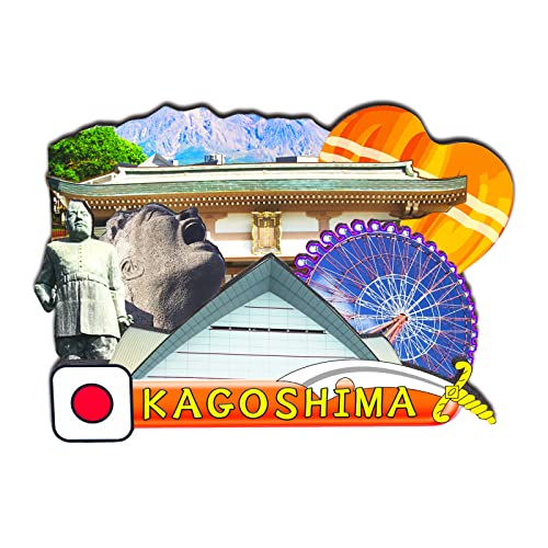 Orlybar Kagoshima Japanischer Kühlschrankmagnet, 3D-Klassiker, Holz-Kühlschrankmagnete, Wahrzeichen, handgefertigt, Handwerk, Reisen, Souvenir, Geschenk, Sammlung, Dekoration -1190, GUOLL=1190 von Orlybar
