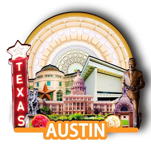 Orlaybar Austin Texas (TX) Amerika, dekorativer Magnet, 3D-Kühlschrank, Stadt, Reise, Souvenir, Touristengeschenke, handgefertigtes Handwerk, Kühlschrankmagnet, Heimdekoration -201 von Orlybar