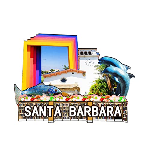 U.S. Santa Barbara Holzmagnet, 3D-Kühlschrankmagnete, Reise-Sammlerstück, Souvenirs, Dekorationen, handgefertigtes Handwerk von Orlybar