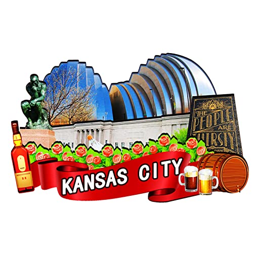 USA Kansas City Holzmagnet, 3D-Kühlschrankmagnete, Reise-Sammlerstück, Souvenirs, Dekorationen, handgefertigtes Handwerk, 2 von Orlybar