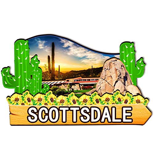 Orlybar USA Scottsdale Holzmagnet, 3D-Kühlschrankmagnete, Reise-Sammlerstück, Souvenirs, Dekorationen, handgefertigtes Handwerk, 2 von Orlybar
