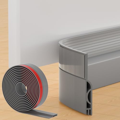 Türdichtung Zugluftstopper für Türen, NEU Türdichtung Unten Selbstklebend Tür Zugluftstopper, Silikon Haustür Dichtung Luftzugstopper, für Schallschutz, Windschutz, Staubschut (1M,Grau) von Ormein