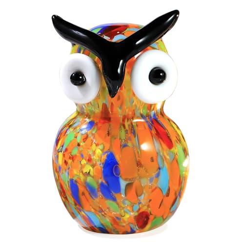 Handgefertigte bunte Eulenfiguren aus Glas mit warmen Lichtern, Heimdekoration, mundgeblasene Eule, Geschenke für Tier-Eulenliebhaber, Frauen, Eulen-Dekor-Statue Handgefertigte bunte Eulenfiguren aus Glas mit warmen Lichtern, Heimdekoration, mundgeblasene Eule, Geschenke für Tier-Eulenliebhaber, Frauen, Eulen-Dekor-Statue von Ornalrist