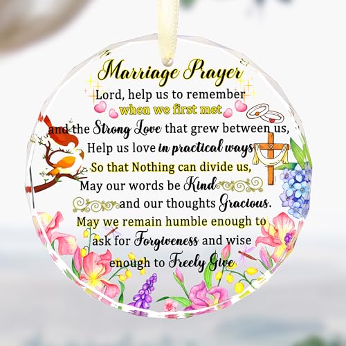 Hochzeitsgeschenke für Paare 2025 Kristall-Hängeornament, Annoversary Ehe, Gebetsgeschenk für Brautpaare, Brautparty mit inspirierenden Zitaten (8,9 cm) von Ornalrist