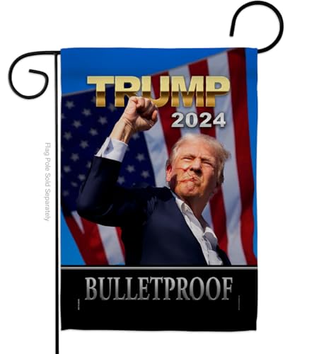Ornament Collection Bulletproof Trump Flag Garden Wall Home Room Poster Choice 2024 Rally Shooting President 47 MAGA Yard Sign Outdoor Patriotic Decoration Republican Gifts Made in USA von Ornament Collection