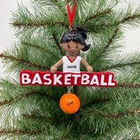 Afrikanisch Basketball Mädchen Ornament Sport Personalisiert Weihnachten Perfektes Geschenk Kinder Benutzerdefinierte Familie Ornamente - Kid von OrnamentHeaven