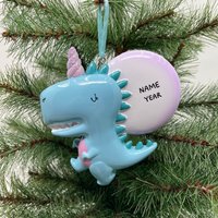 Dinocorn Dinosaurier Einhorn Personalisierte Weihnachtsverzierung Perfektes Geschenk Für Kinder Benutzerdefinierte Weihnachten Familie Ornamente von OrnamentHeaven