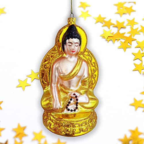 Goldener Buddha Glasornament Goldener Buddha Glasornament von OrnamentallyYou