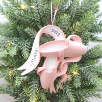 Personalisierte Kind Rosa Ballettschuhe Weihnachtsbaum Verzierung, Ballerina-Tänzer Pointe Slippers Band Turn, Ballett Schuhe Tänzer Ornament von Adorix