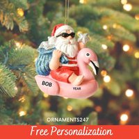 Aufblasbarer Flamingo-Weihnachtsmann-Weihnachtsschmuck 2024 von Ornaments247