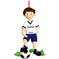 Fußballspieler Junge Personalisierte Weihnachtsverzierung - Fußball Hand von Ornaments247