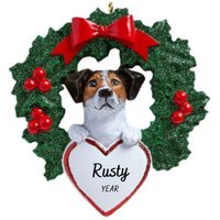 Jack Russel Hund Im Weihnachtskranz Personalisierte Verzierung - Weihnachtsverzierung von Ornaments247