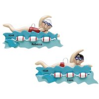Junge Oder Mädchen Schwimmer Im Pool Personalisierte Ornament - Nehmen Schwimmunterricht Hand Weihnachtsverzierung von Ornaments247