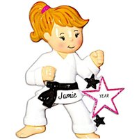Personalisierte Karate Mädchen Ornament - Weihnachtsverzierung Martial Arts Taekwondo Ornament, Jiu Jitsu von Ornaments247