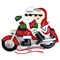Personalisierte Mr & Mrs Santa Claus Ornament - Weihnachtsmann Und Auf Einer Motorrad Verzierung Paar von Ornaments247