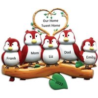 Personalisierte Vogelfamilie Ornament - Familie Mit 5 Weihnachtsverzierung Vögel Auf Zweig Geschenk Für Vogelbeobachter Personalisierte Vogelfamilie Ornament - Familie Mit 5 Weihnachtsverzierung Vögel Auf Zweig Geschenk Für Vogelbeobachter von Ornaments247