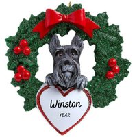 Schnauzer Hund Im Weihnachtskranz Personalisierte Verzierung - Weihnachtsverzierung von Ornaments247