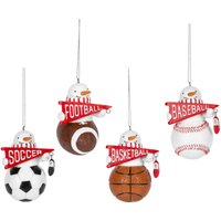 Schneemann Sport Serie Ornamente - Football, Fußball, Baseball, Basketball Urlaub Weihnachten 2024 von Ornaments247