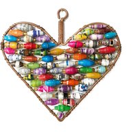 Herz Ornament, Mehrfarbige Papierperle Weihnachtsdekor Handgefertigt in Uganda, Ostafrika Herz Ornament, Mehrfarbige Papierperle Weihnachtsdekor Handgefertigt in Uganda, Ostafrika von Ornaments4Orphans