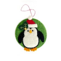 Kreis Pinguin Ornament - Fair Trade Filzwolle, Handgemachter Weihnachtsschmuck Aus Nepal von Ornaments4Orphans