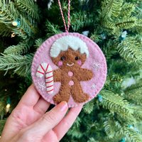Lebkuchen Kreis Ornament - Fair Trade Filz-Wolle, Handarbeit Aus Nepal von Ornaments4Orphans