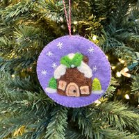 Lebkuchenhaus Kreis Ornament - Fair Trade Filz-Wolle, Handgemachte Weihnachtsdeko Aus Nepal von Ornaments4Orphans