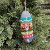 Surfbrett, Gestreift, Weihnachtsbaumschmuck - Filzwolle Fair Trade Urlaub Dekor Handgefertigt in Nepal Surfbrett, Gestreift, Weihnachtsbaumschmuck - Filzwolle Fair Trade Urlaub Dekor Handgefertigt in Nepal von Ornaments4Orphans