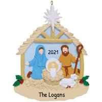 Personalisierte Krippe Weihnachtsverzierung - Jesus Verzierung, Krippenverzierung, Christliche Verzierung Freie Anpassung Personalisierte Krippe Weihnachtsverzierung - Jesus Verzierung, Krippenverzierung, Christliche Verzierung Freie Anpassung von OrnamentsbyElves
