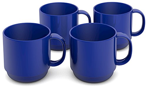 Ornamin Becher 220 ml blau, 4er Set | hochwertiger Kaffeebecher aus Kunststoff von Ornamin