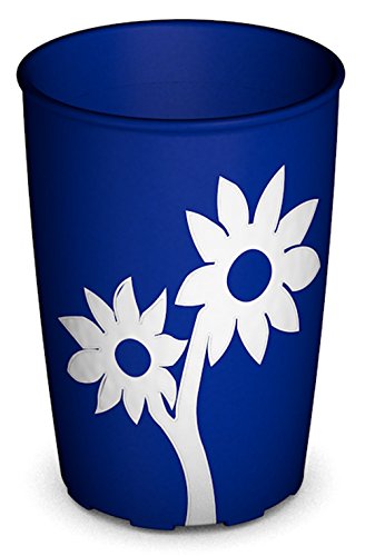 Ornamin Becher mit Anti-Rutsch Blume 220 ml blau/weiß (Modell 820) / Trinkbecher, Pflege-Becher, Kinderbecher von Ornamin