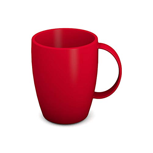 Ornamin Becher mit Henkel 280 ml rot (Modell 420) / Mehrweg-Becher Kunststoff, Kaffeebecher von Ornamin
