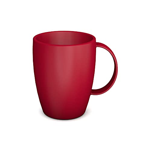 Ornamin Becher mit Henkel 280 ml rot (Modell 420) / Mehrweg-Becher Kunststoff, Kaffeebecher von Ornamin