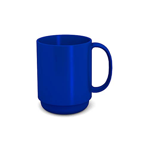 Ornamin Becher mit Henkel 300 ml blau (Modell 510) / Mehrweg-Becher Kunststoff, Kaffeebecher von Ornamin