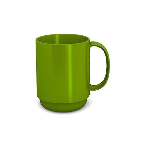 Ornamin Becher mit Henkel 300 ml grün (Modell 510) / Mehrweg-Becher Kunststoff, Kaffeebecher von Ornamin