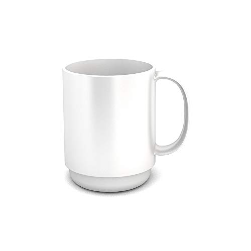 Ornamin Becher mit Henkel 300 ml weiß (Modell 510) / Mehrweg-Becher Kunststoff, Kaffeebecher von Ornamin