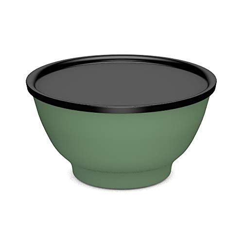 Ornamin Bowl Schale 1600 ml Salbei mit Deckel (Modell 438 + 1248) / Mehrwegschale, Food to go-Schale, Salatschüssel von Ornamin