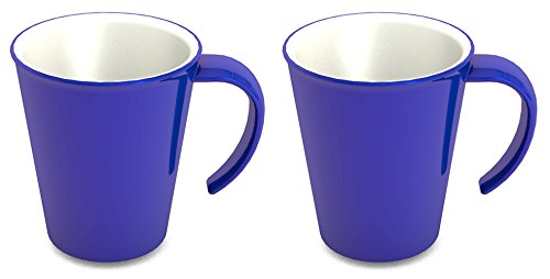 Ornamin Kaffeepott 300 ml blau, 2er-Set (Modell 1201) / Kaffeebecher, Mehrwegbecher Kunststoff von Ornamin