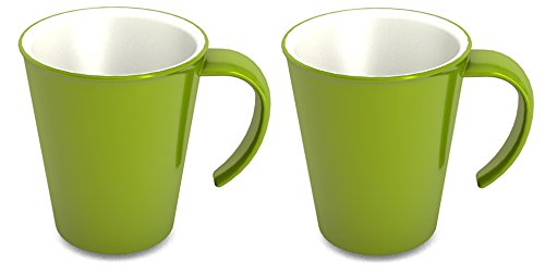 Ornamin Kaffeepott 300 ml grün, 2er-Set (Modell 1201) / Kaffeebecher, Mehrwegbecher Kunststoff von Ornamin