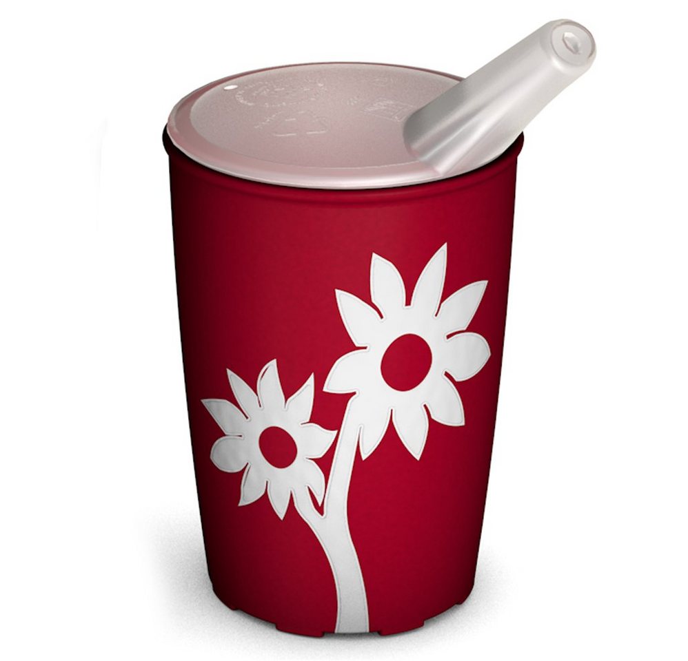 Ornamin Schnabelbecher Becher mit Antirutsch-Blume mit Schnabelaufsatz, Qualitätskunststoff, Anti-Rutsch-Dekor I Trinkhilfe I Spezial-Becher I Pflegehilfsmittel I Pflegegeschirr I Kunststoffgeschirr I bruchstabil I BPA-frei I Made in Germany von Ornamin